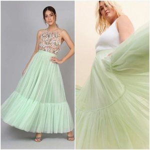 NWT Anthropologie Geisha Designs Flounced Tulle Maxi skirt